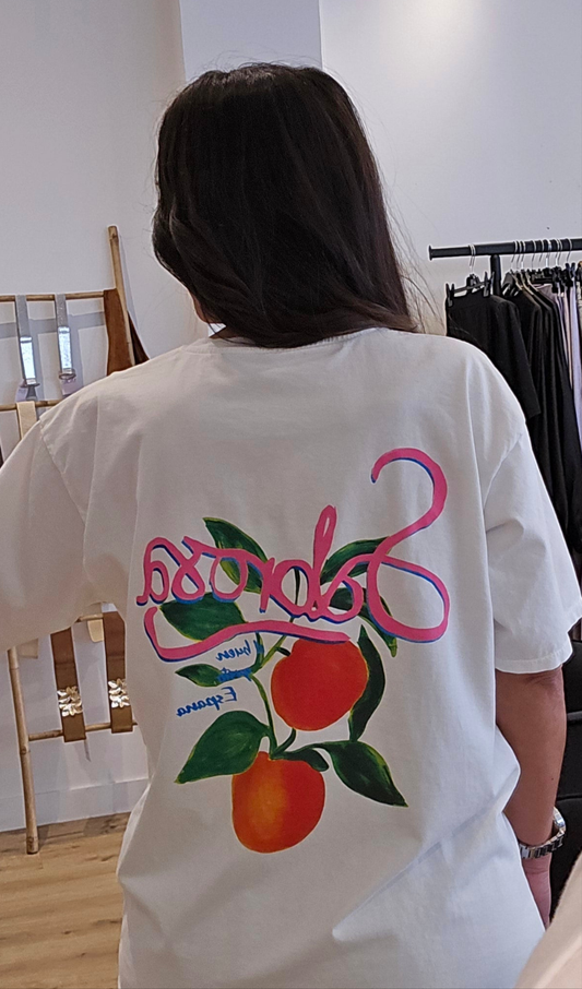 T-shirt Imprimé Fruits – Blanc Cassé