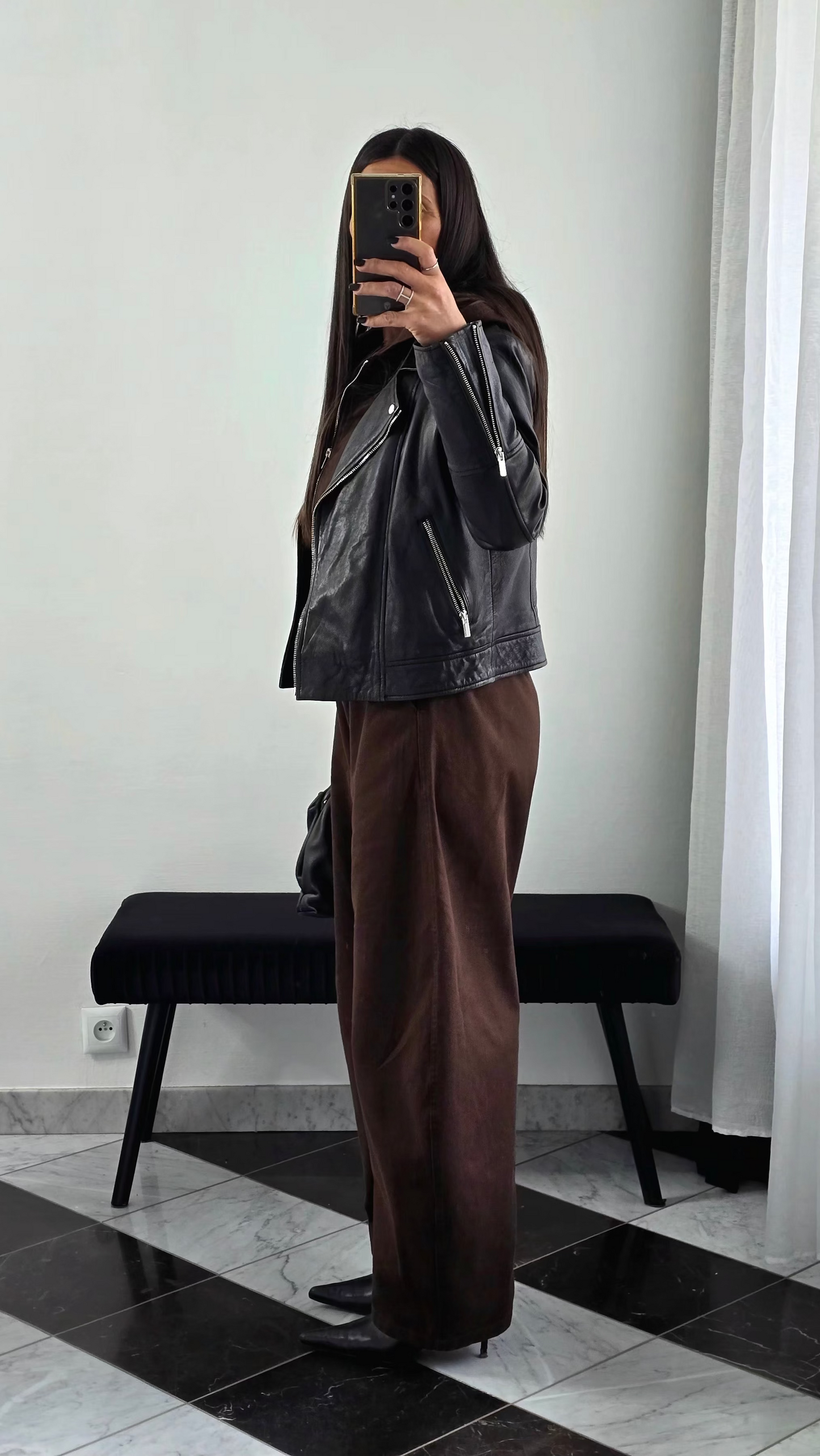 Combinaison chocolat en coton – zip & capuche