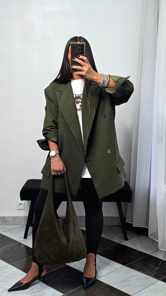 Blazer oversize vert feuille