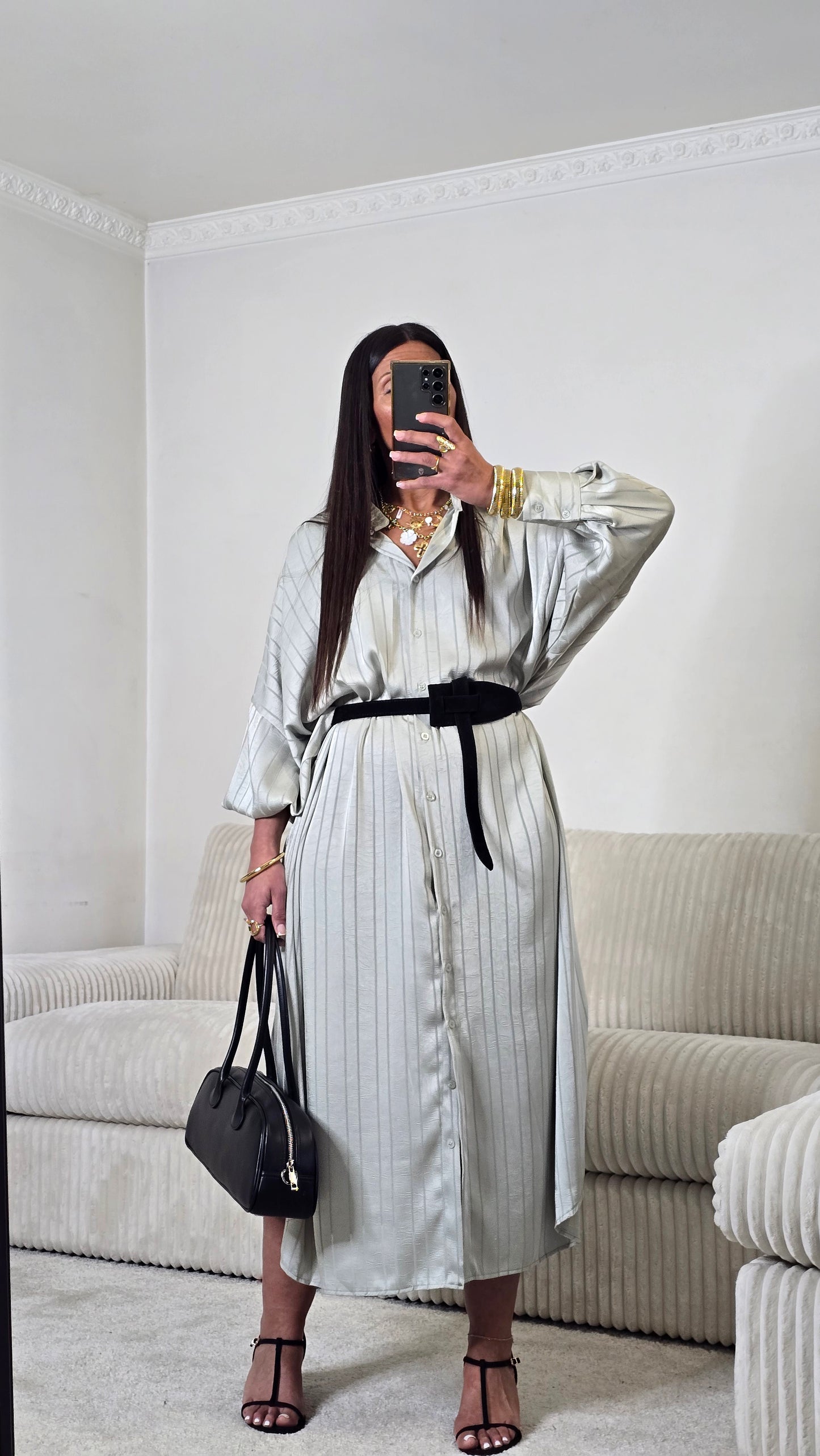 Ceinture en cuir suédé – Noir