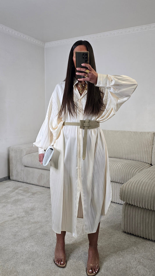 Ceinture cuir italien suédé – beige doux