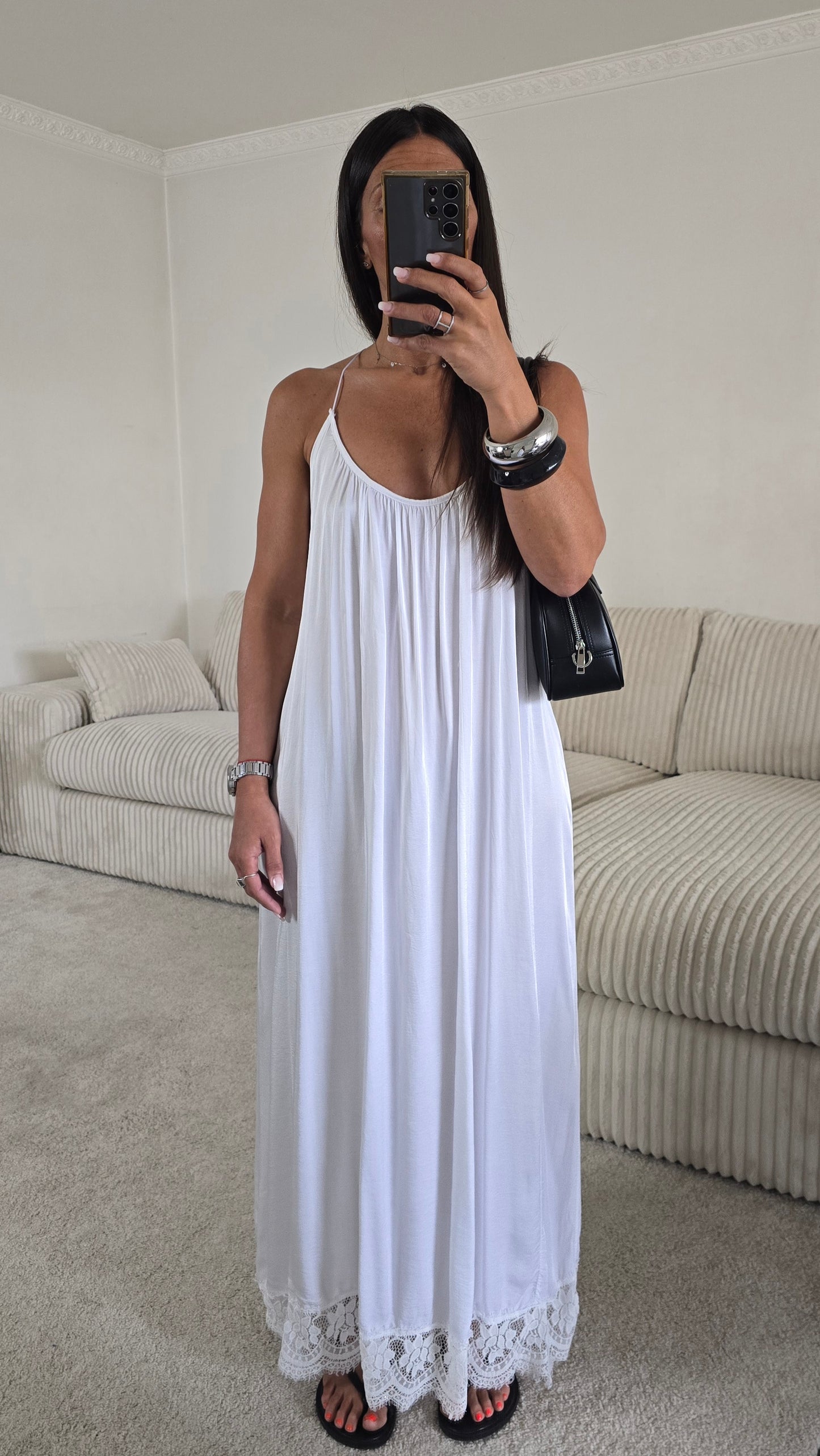 Robe longue - dentelle blanche