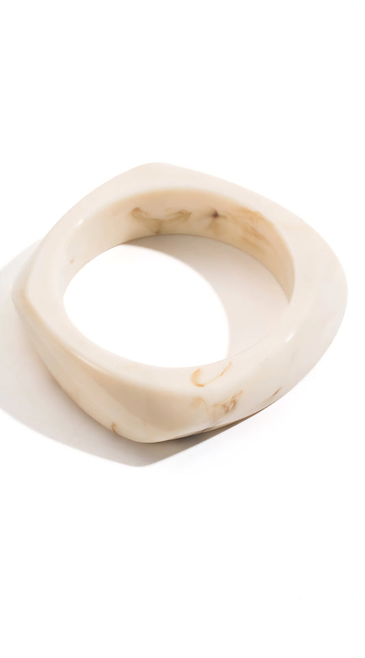 Bracelet résine - ivoire marbré
