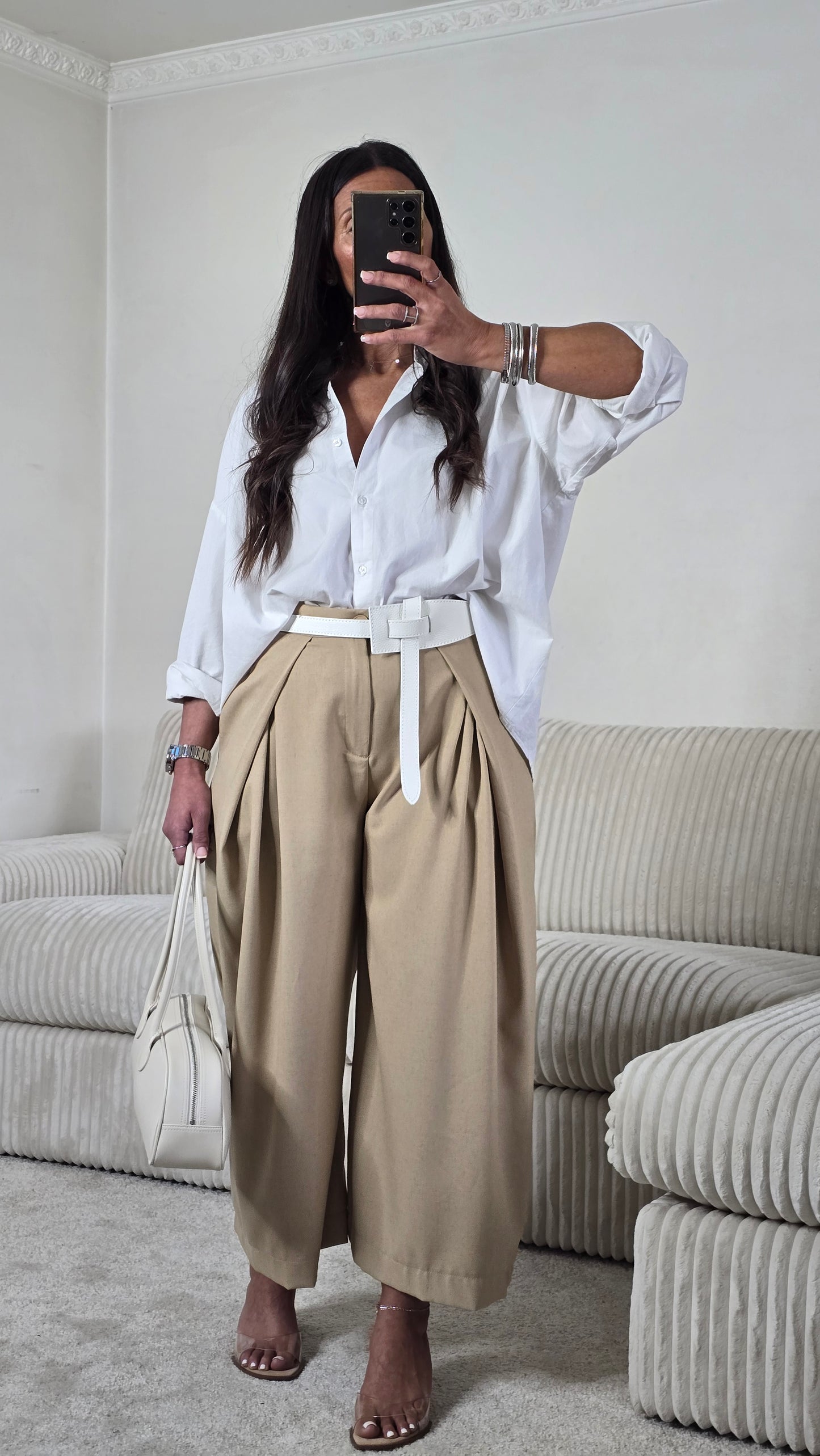 Ensemble signature ceinturé – beige sable