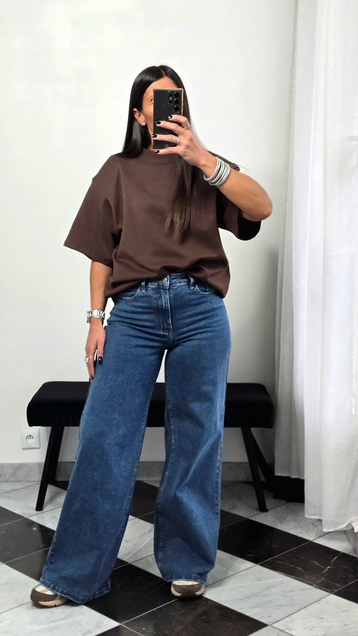 Jean extra wide leg taille haute