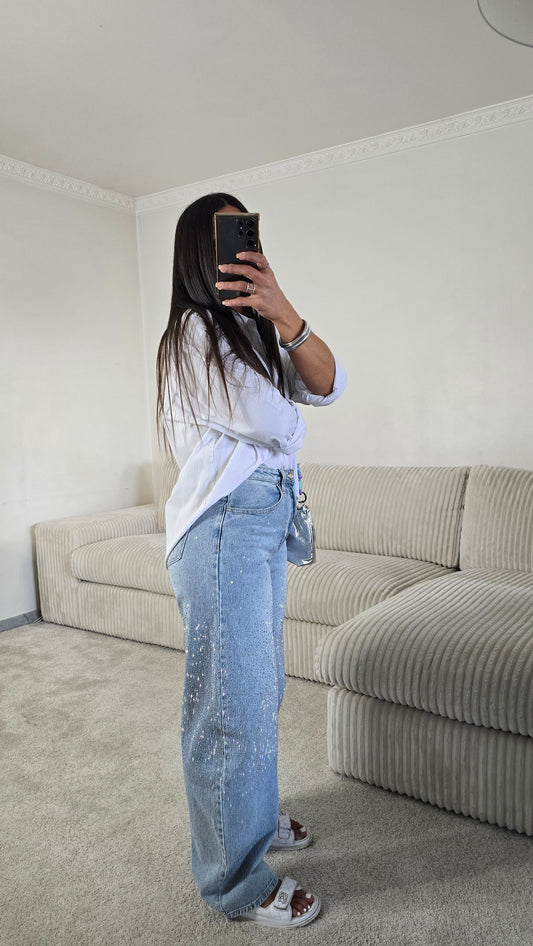 Jean strass signature – denim lumineux