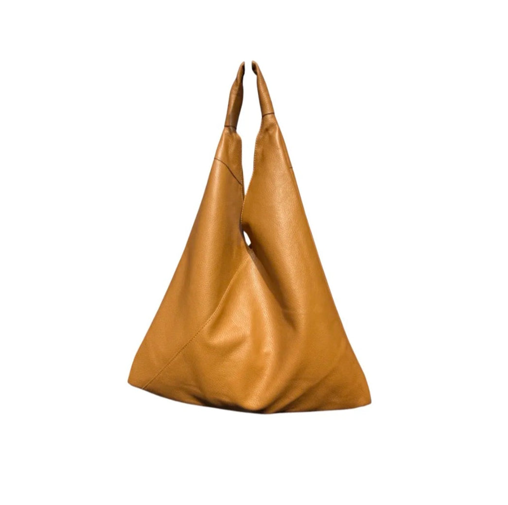 Grand Sac Nomade en Cuir Grainé Camel
