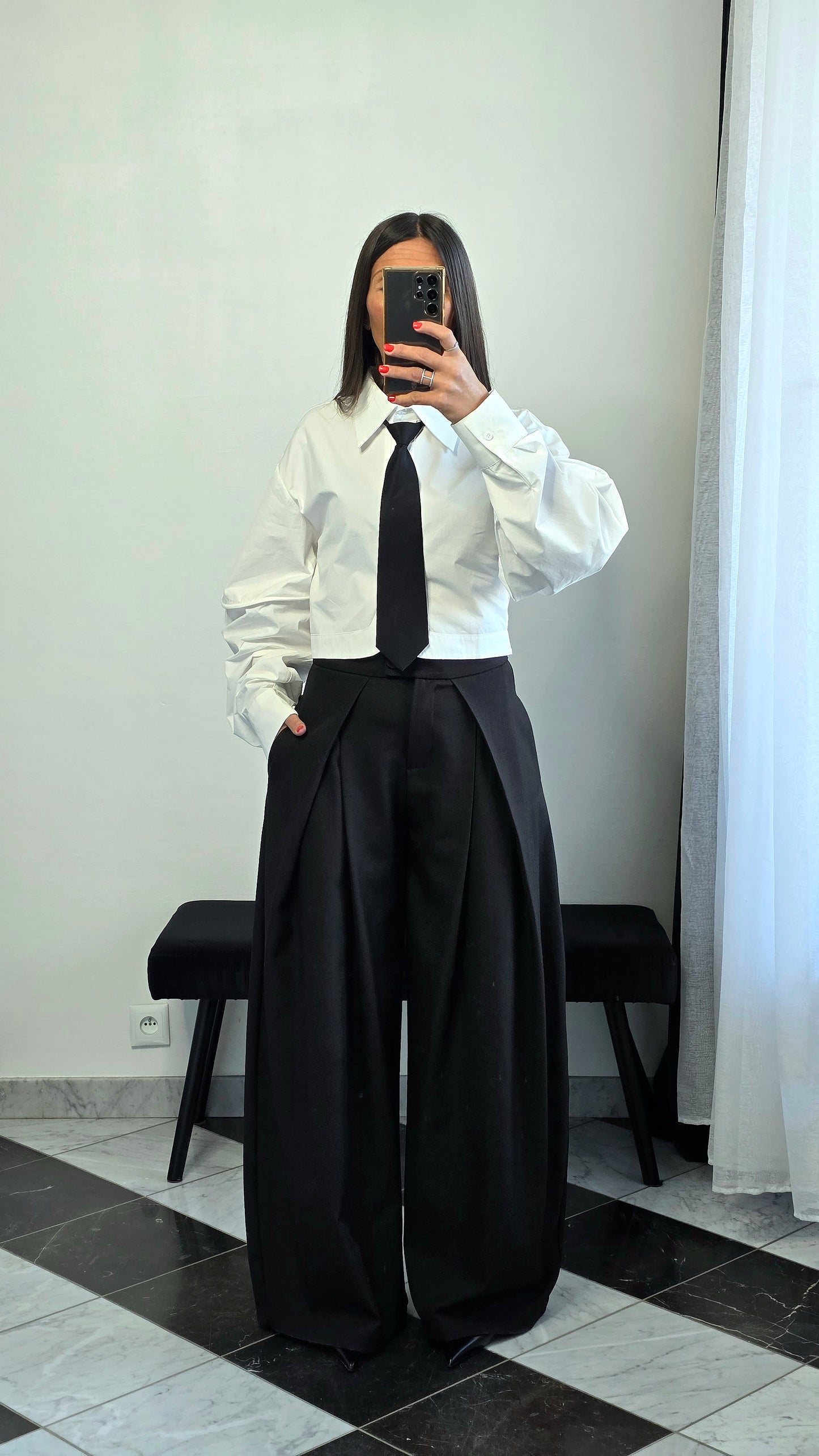 Pantalon tailoring large – noir