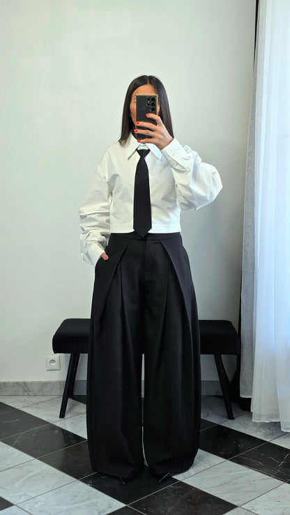 Pantalon tailoring large – noir