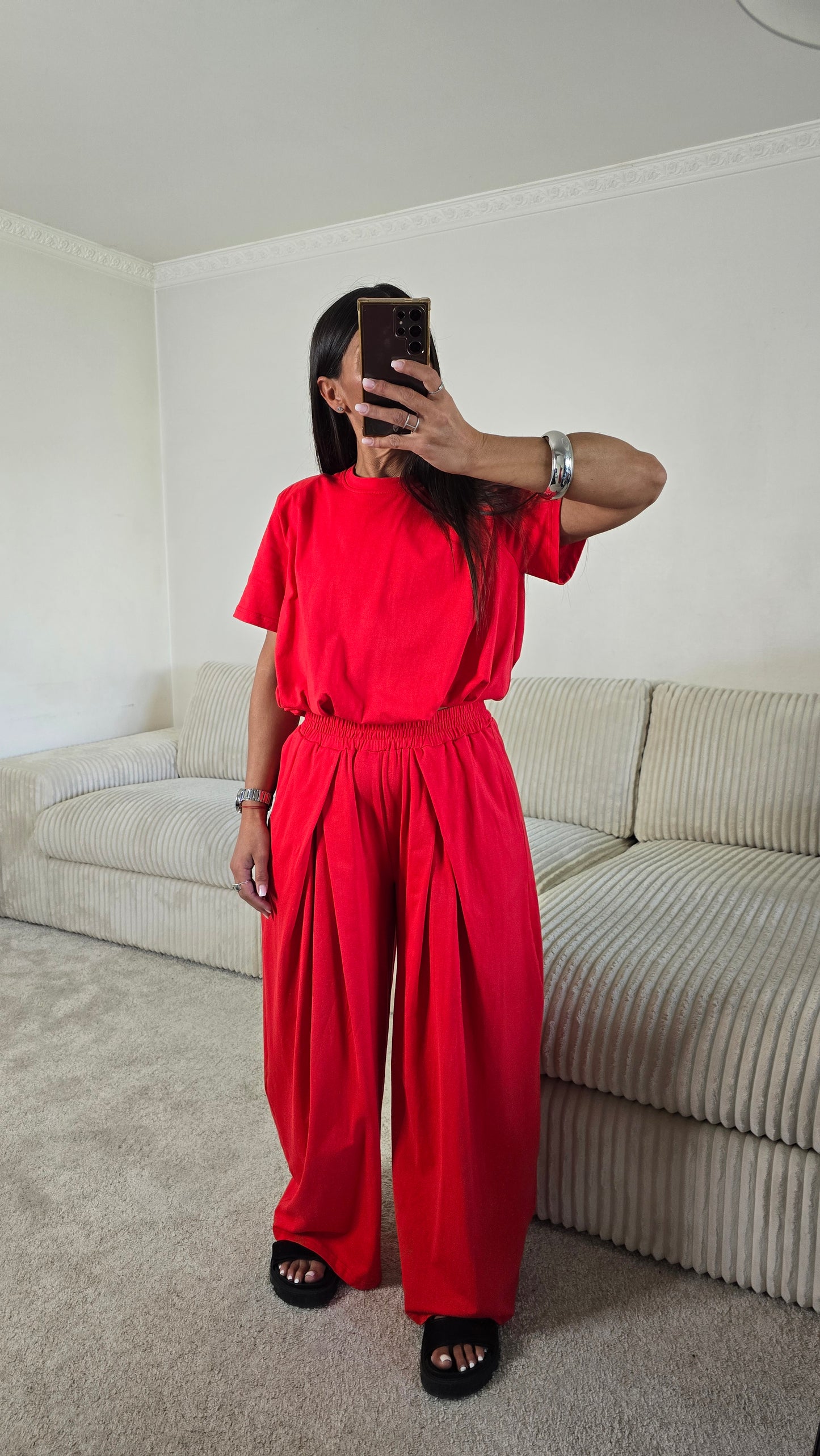 Ensemble jersey coton rouge – silhouette effortless