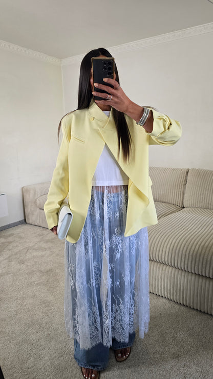 T-shirt dentelle signature – blanc lumineux