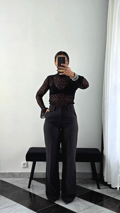 Pantalon Tailoring Droit – Gris Anthracite Chiné
