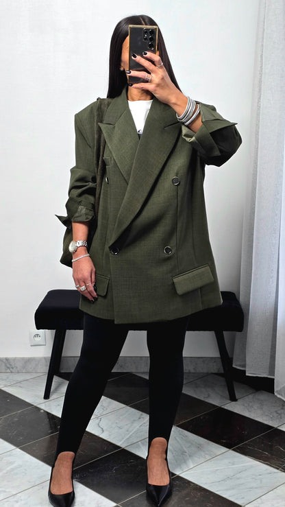 Blazer oversize vert feuille