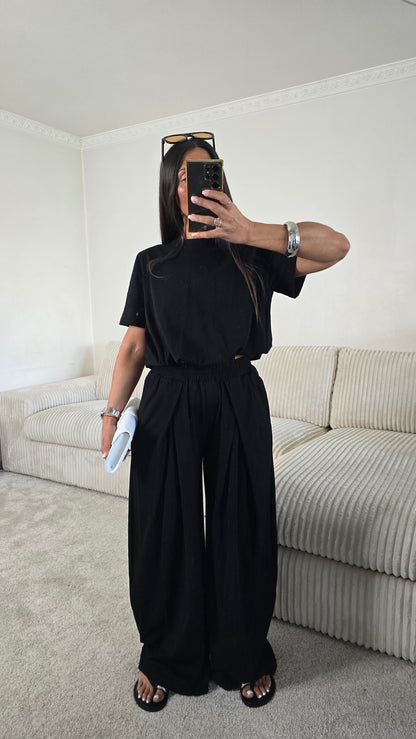 Ensemble jersey coton noir – silhouette effortless