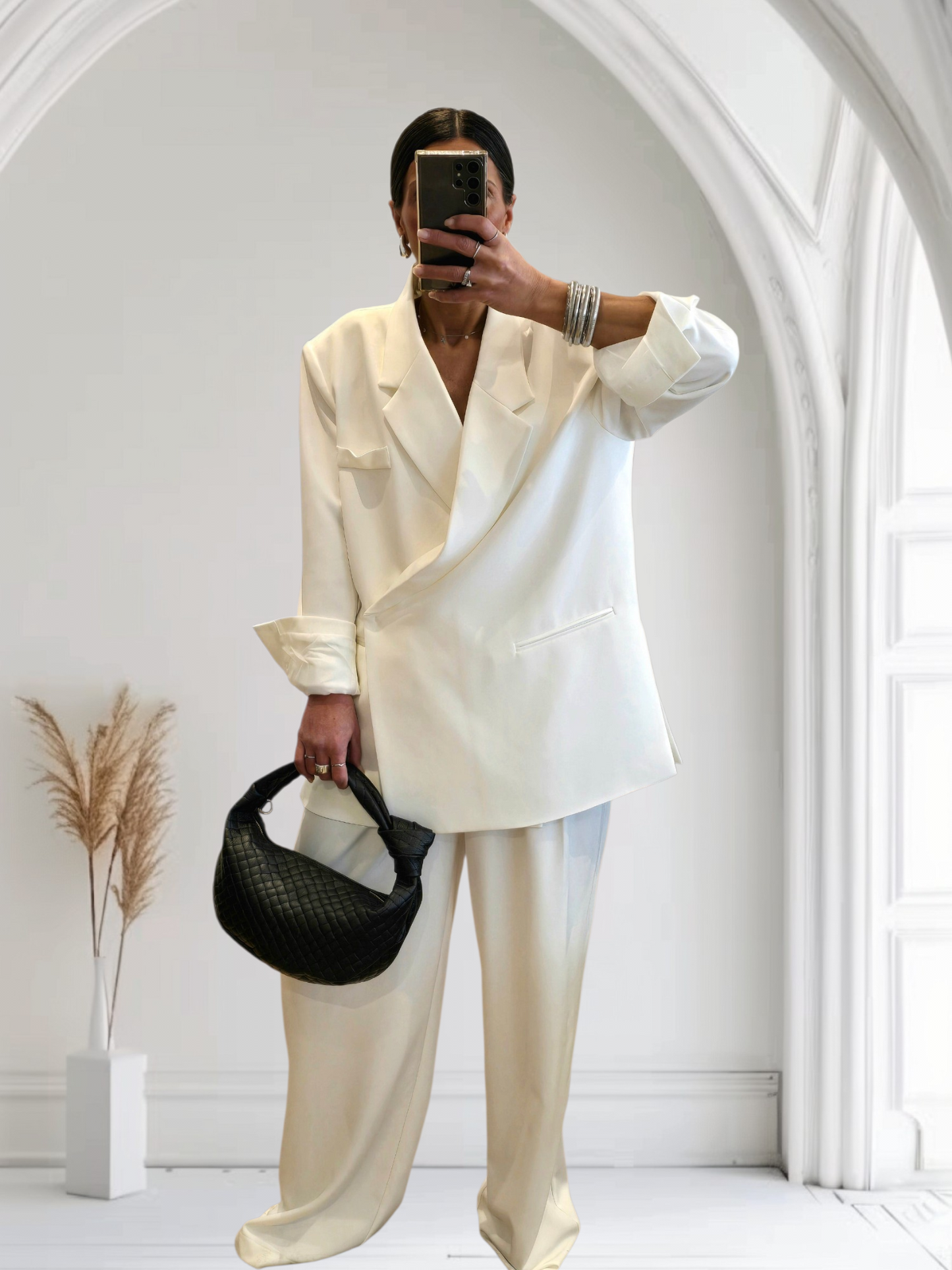Blazer croisé oversize blanc