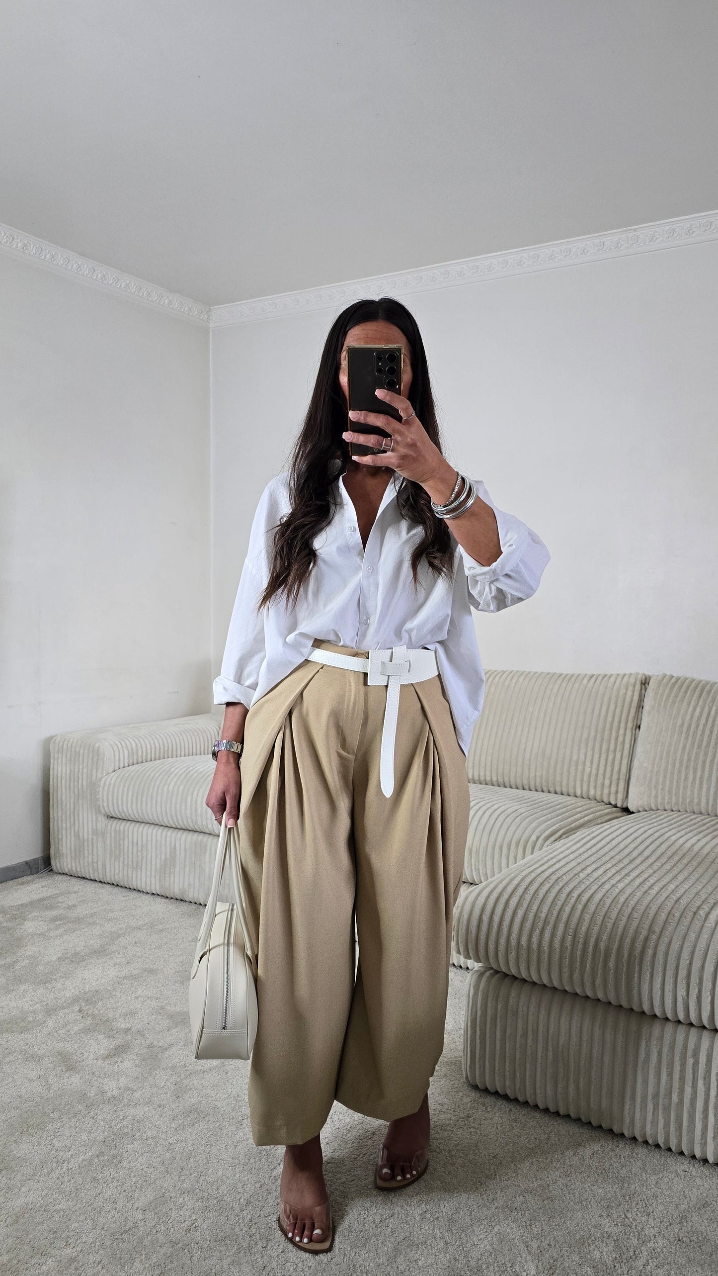 Ensemble signature ceinturé – beige sable