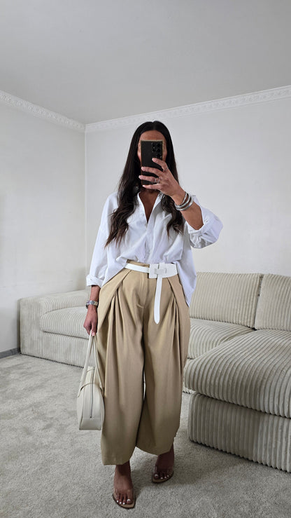 Ensemble signature ceinturé – beige sable