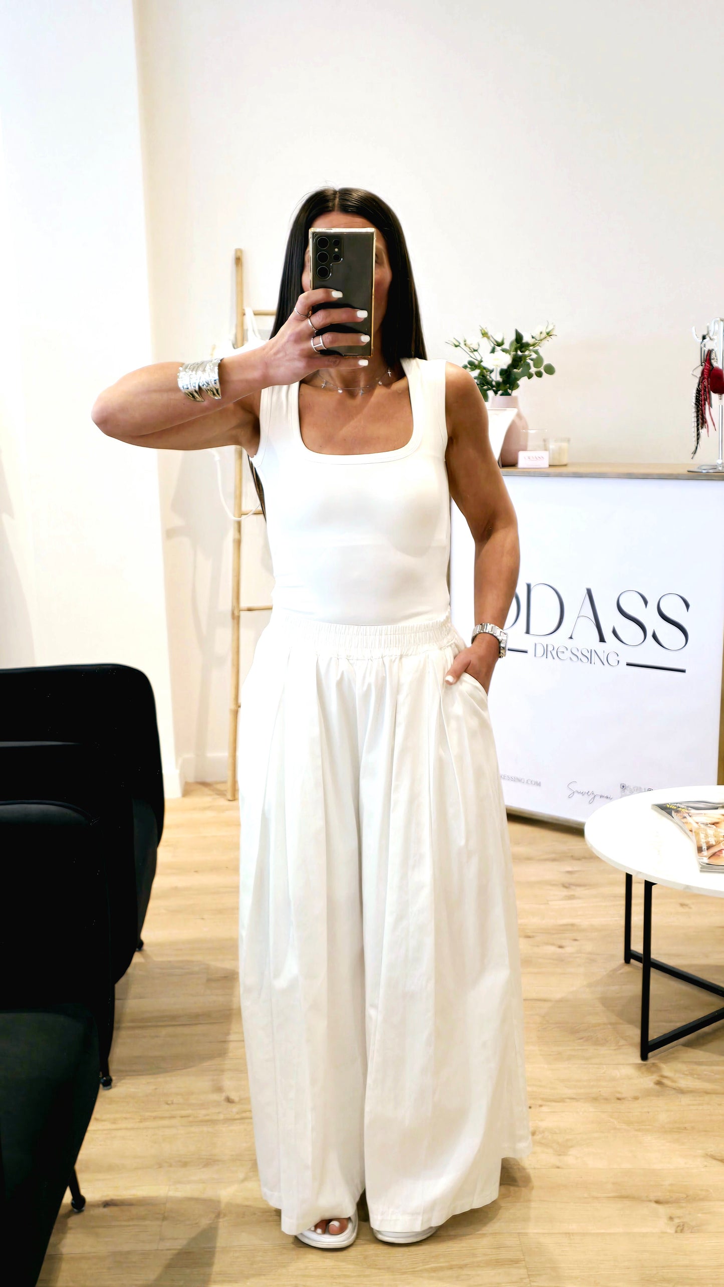 Débardeur Sculptant avec Coussinets Intégrés – Blanc Cassé