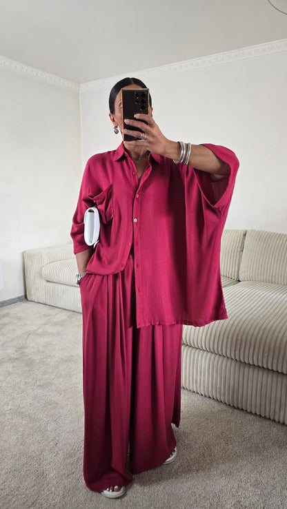 Ensemble ample framboise – confort et allure