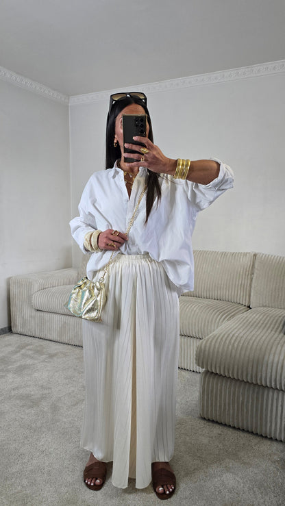 Sac cuir irisé plissé – doré lumineux