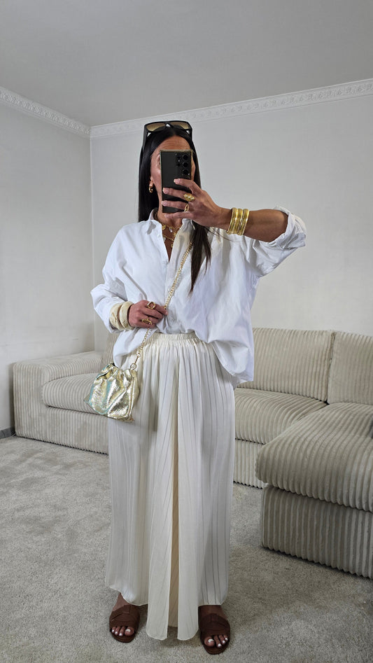 Sac cuir irisé plissé – doré lumineux