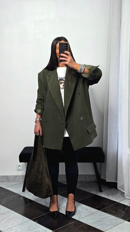 Blazer oversize vert feuille
