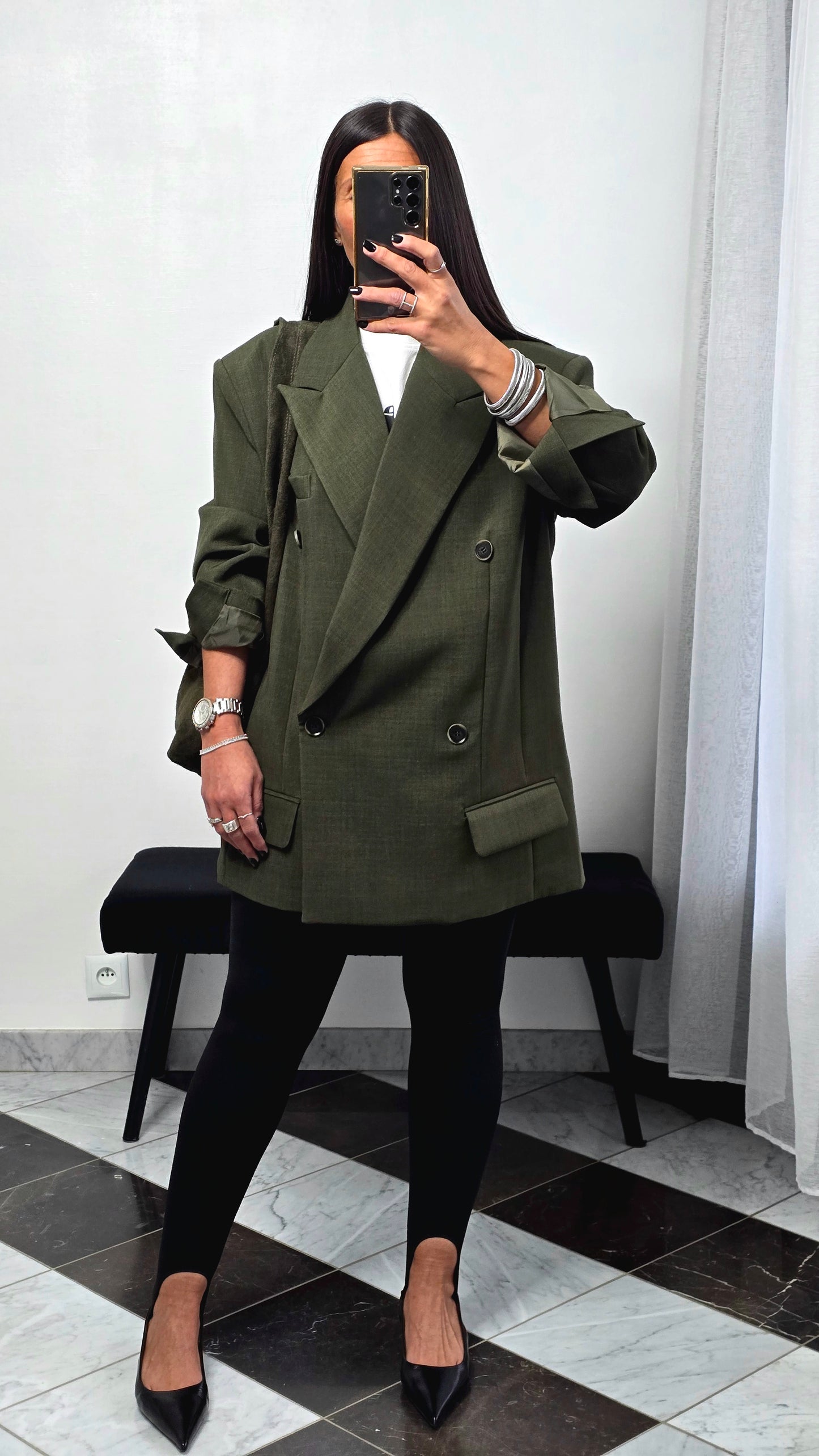 Blazer oversize vert feuille