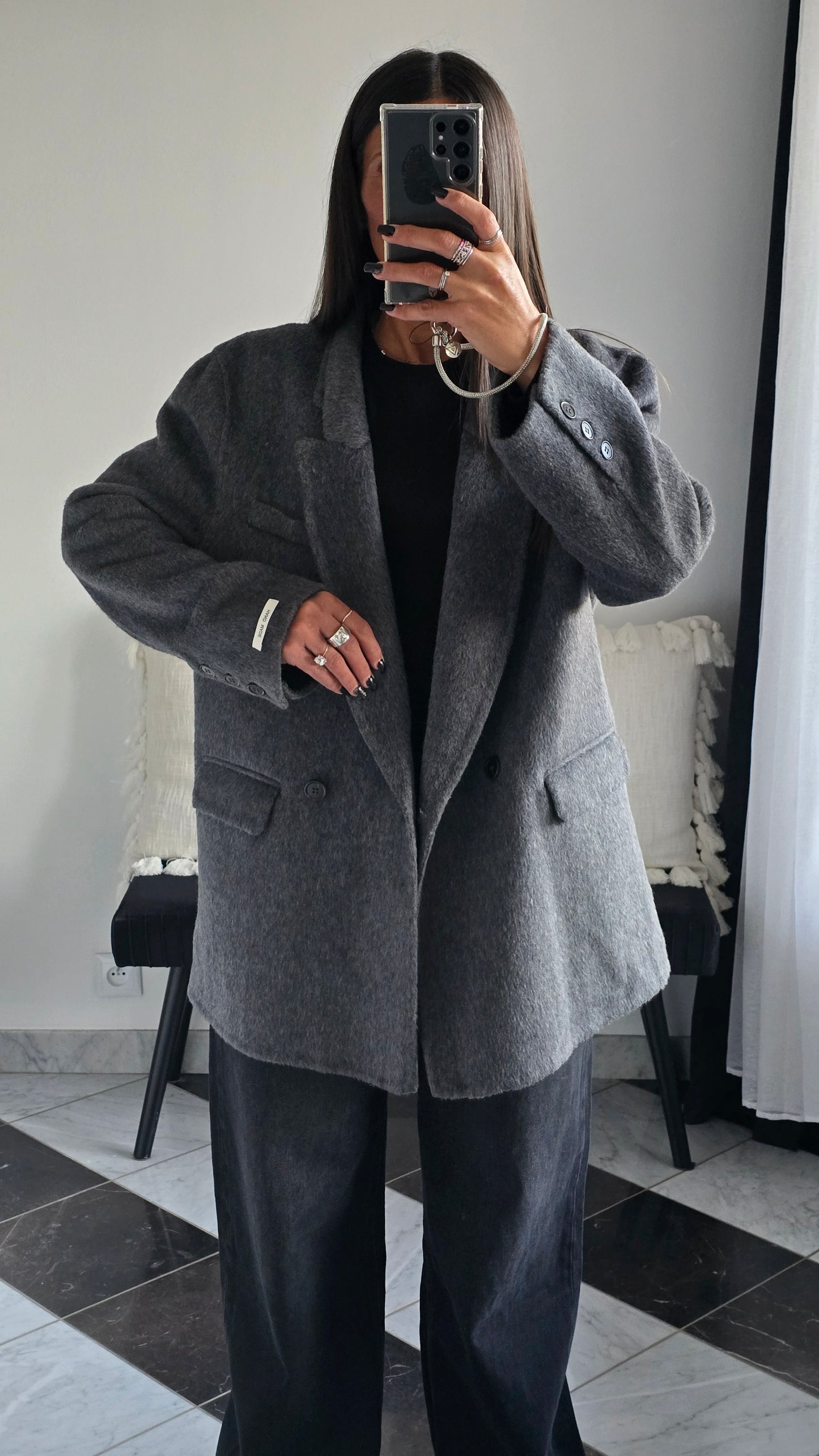 Veste Petra Gris Foncé 100% Laine ⭐️PRENIUM⭐️