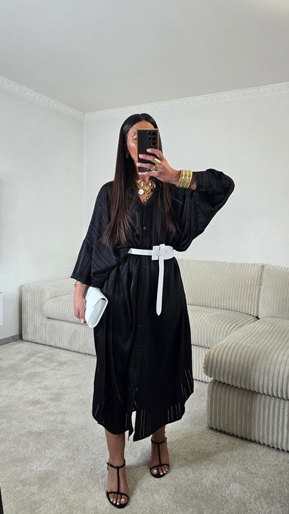 Ceinture en cuir texturé – Blanc