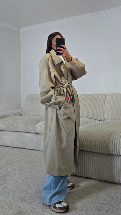 Trench long oversize beige sable