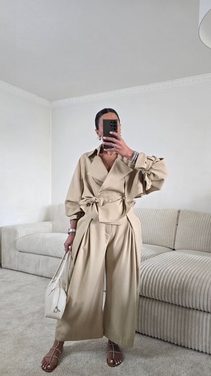 Ensemble signature ceinturé – beige sable