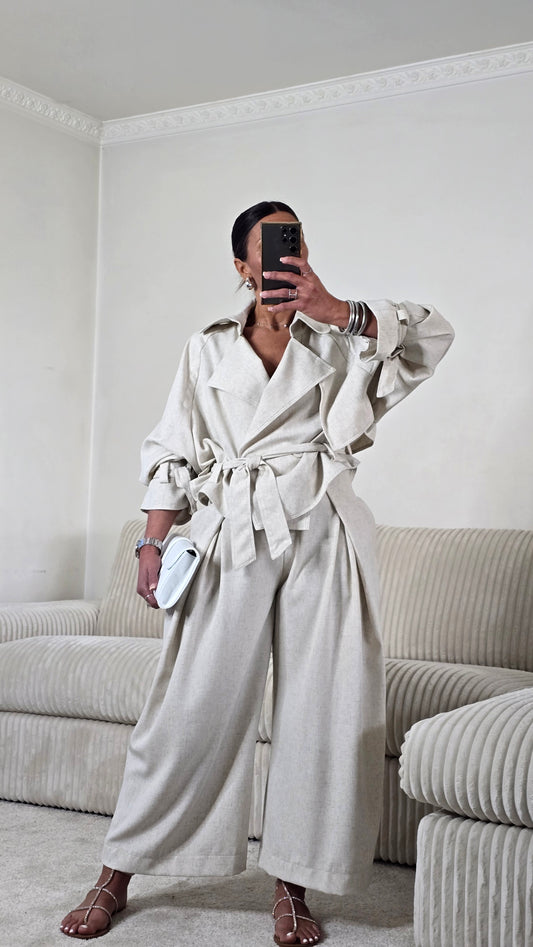 Ensemble signature ceinturé – écru naturel