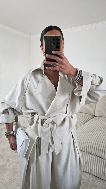 Ensemble signature ceinturé – écru naturel