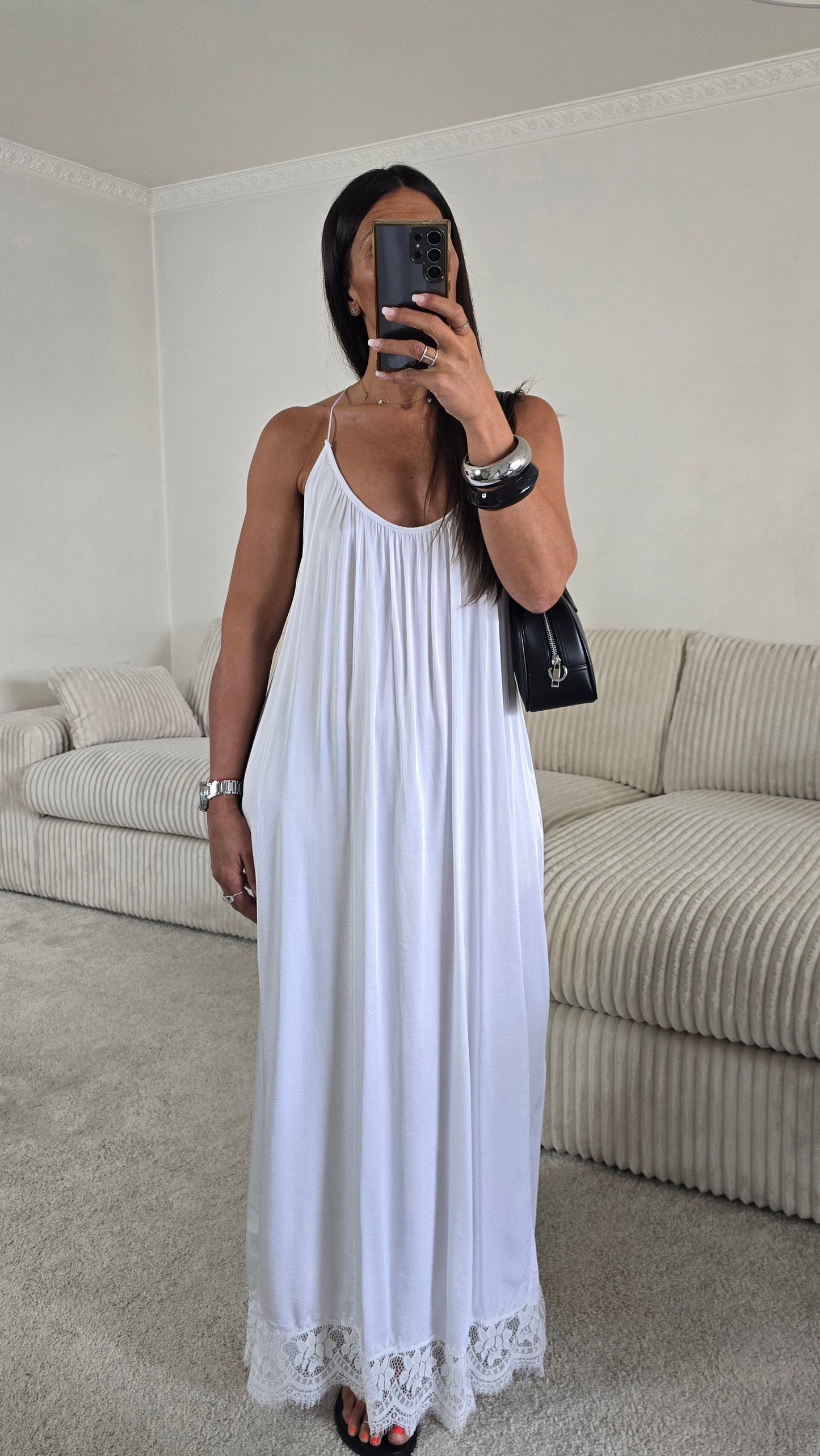 Robe longue - dentelle blanche