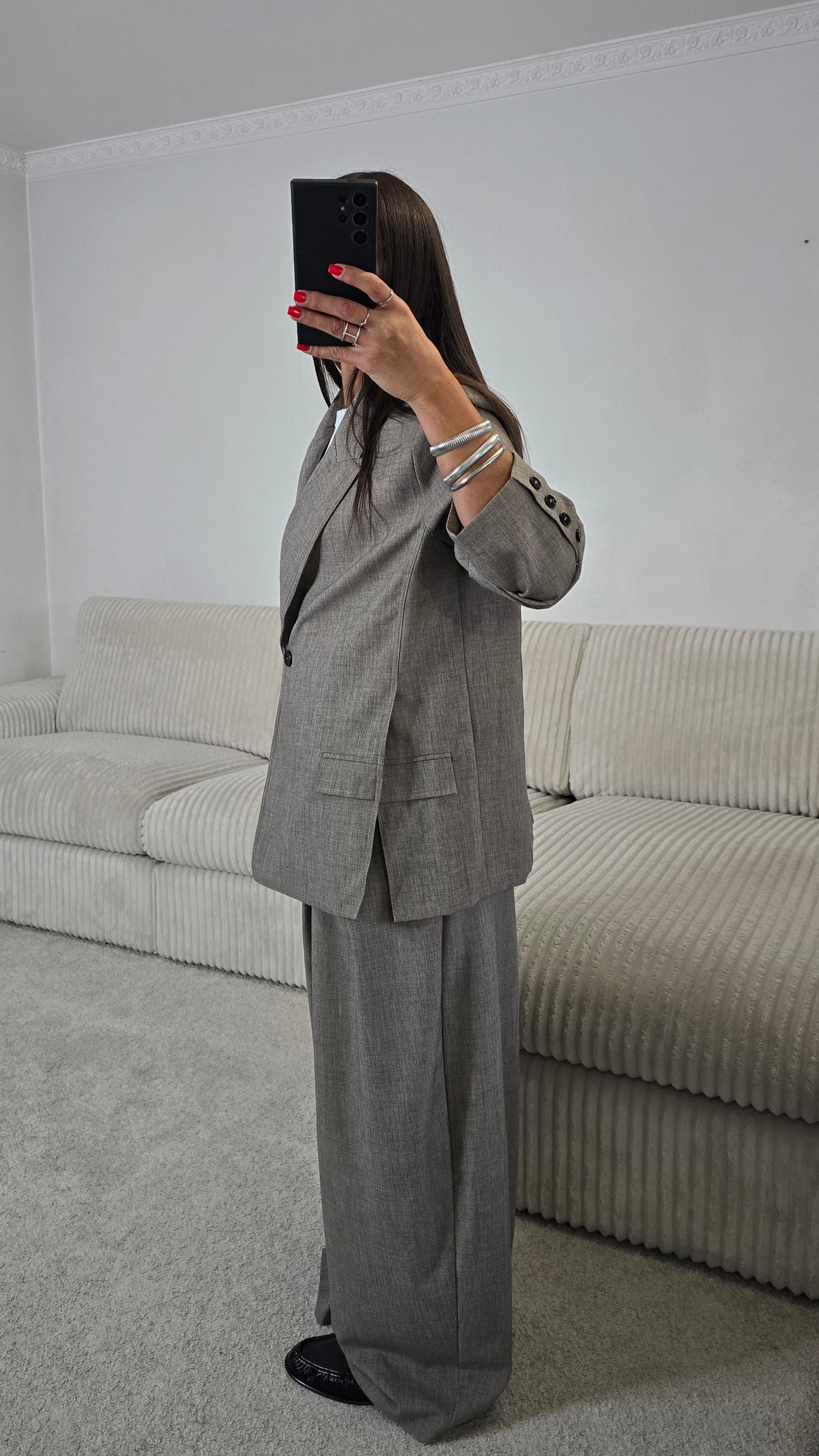 Blazer tailleur oversize taupe