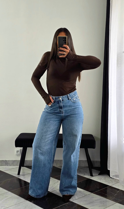 T-shirt Fin Manches Longues – Chocolat