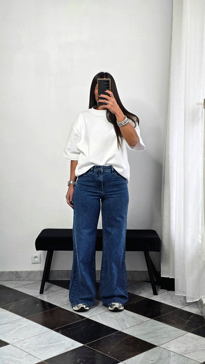 Jean extra wide leg taille haute