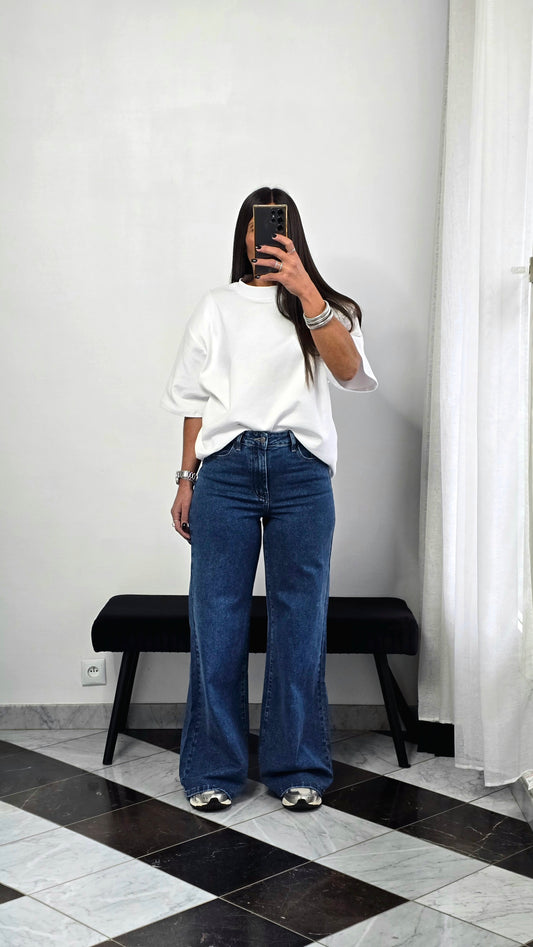 Jean extra wide leg taille haute