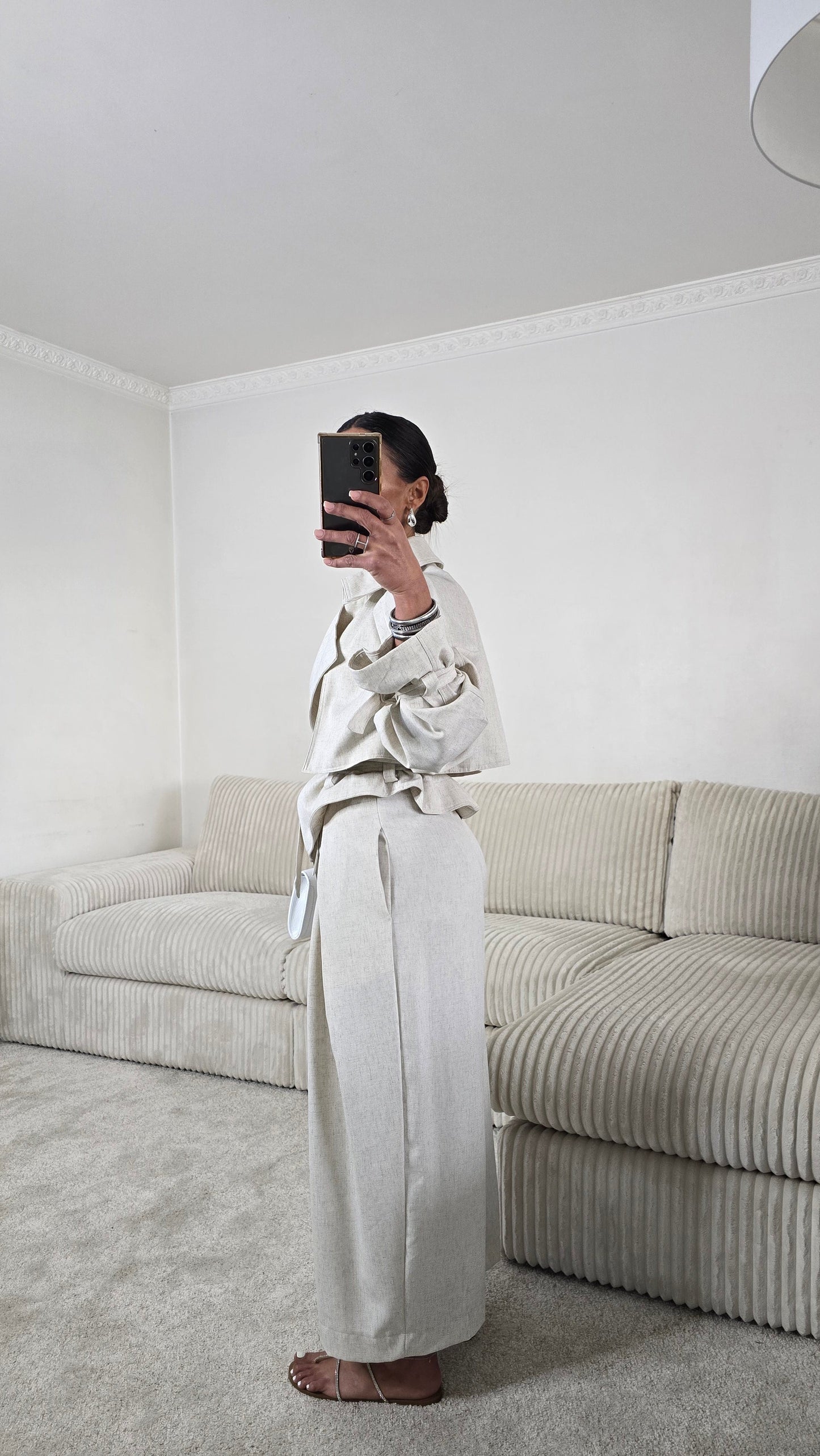 Ensemble signature ceinturé – écru naturel