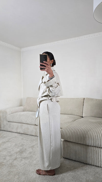 Ensemble signature ceinturé – écru naturel