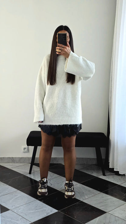 Short Simili & Dentelle Intégrée Noir – Taille Élastique