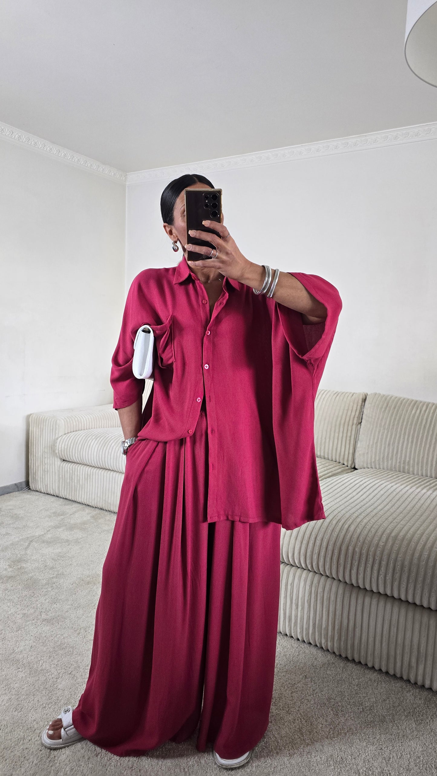 Ensemble ample framboise – confort et allure