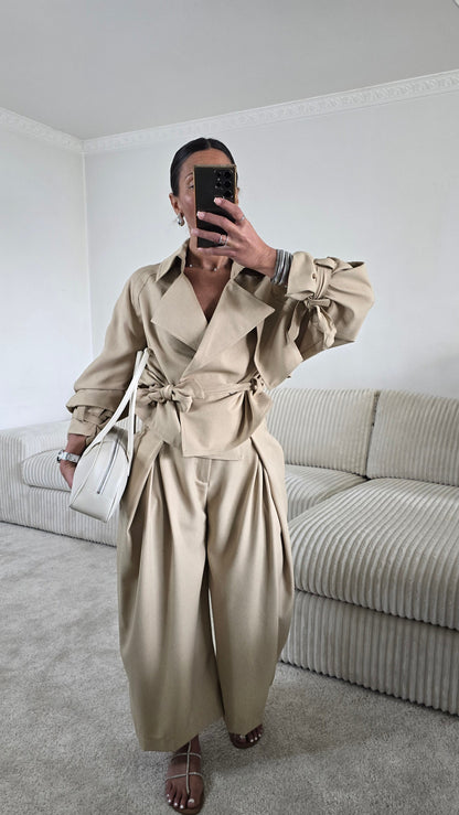 Ensemble signature ceinturé – beige sable