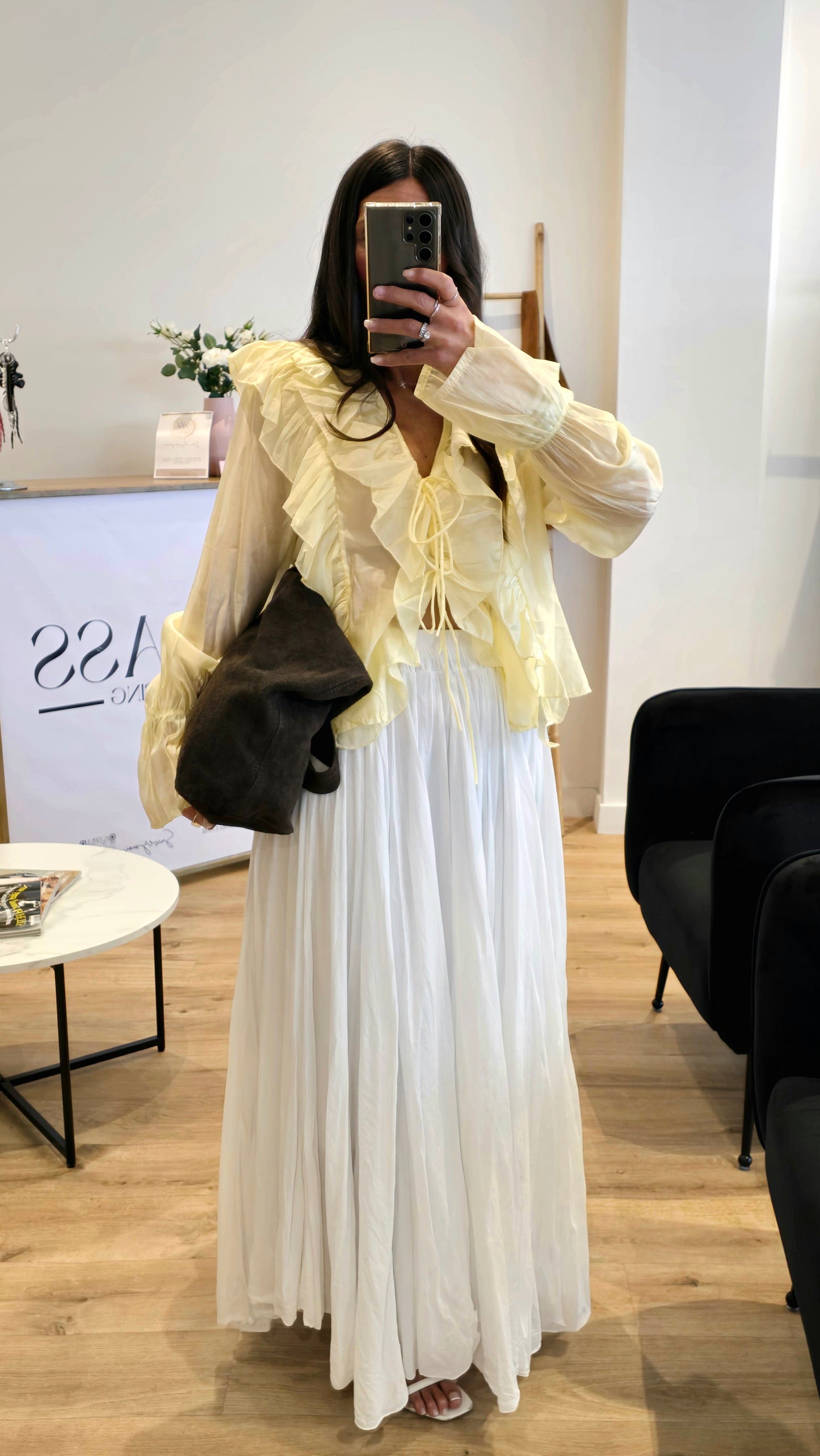 Chemisier Fluide À Volants – Jaune Pastel