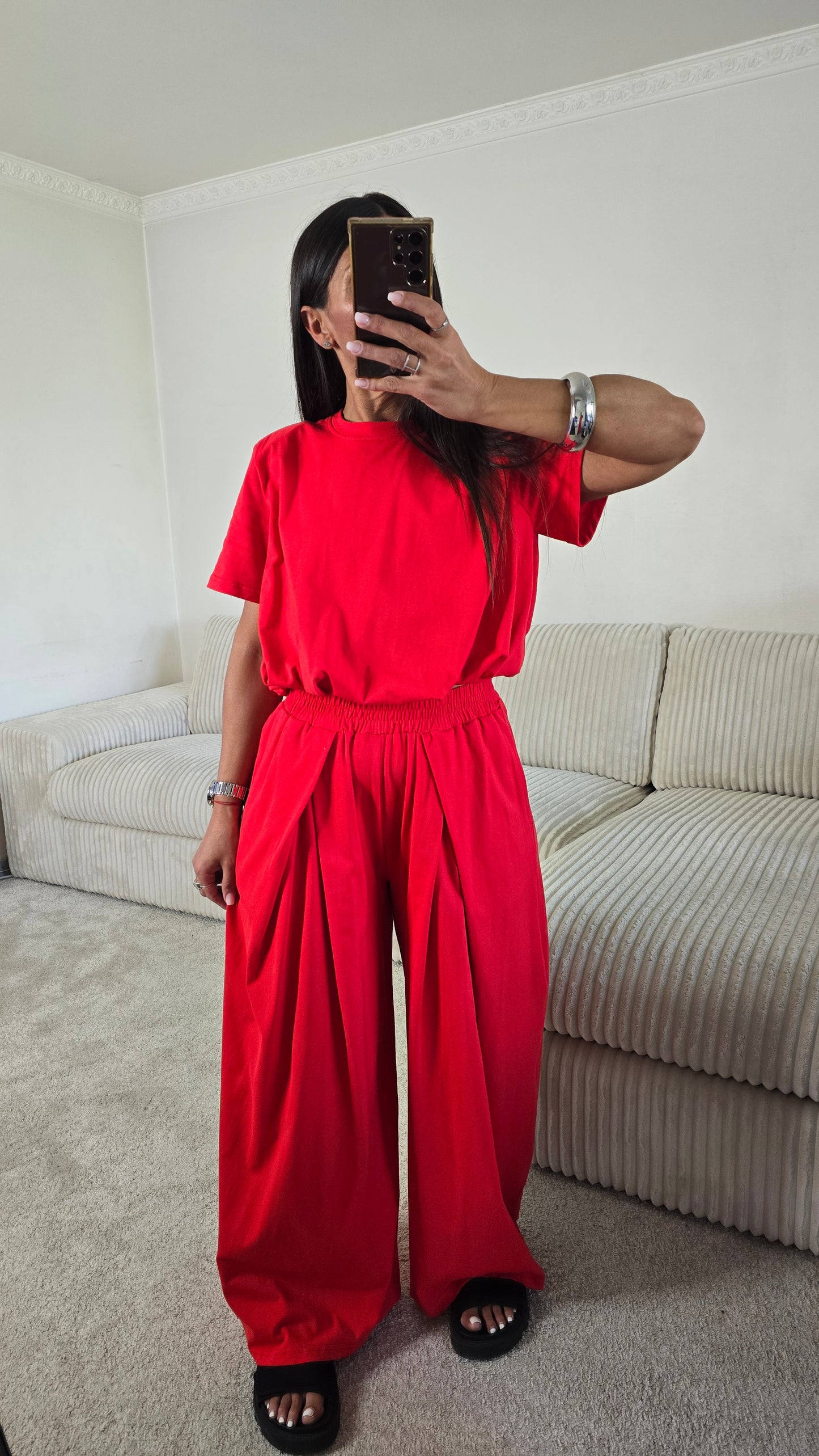 Ensemble jersey coton rouge – silhouette effortless