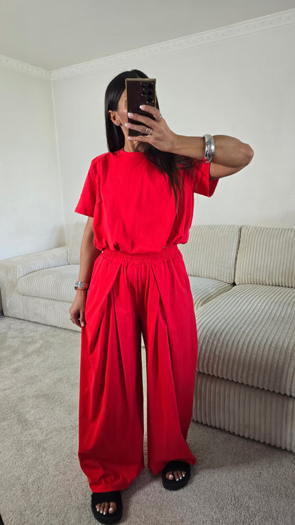 Ensemble jersey coton rouge – silhouette effortless