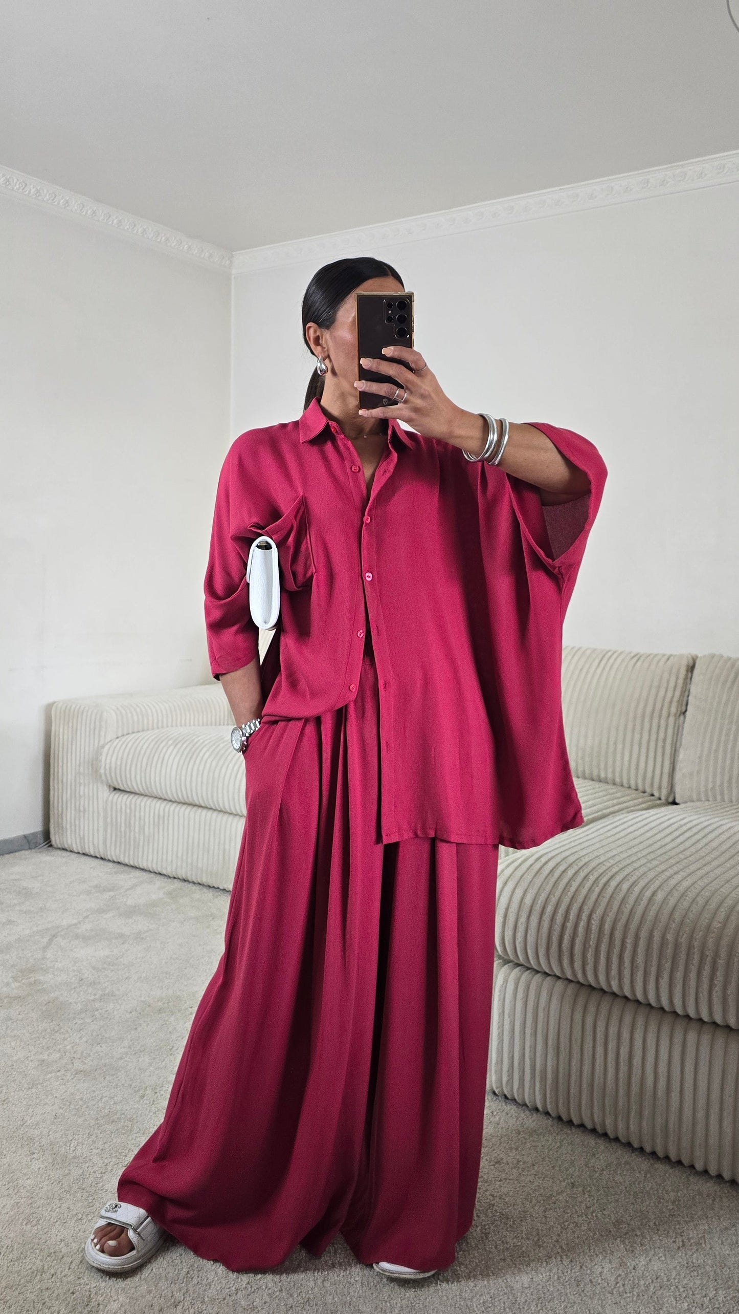 Ensemble ample framboise – confort et allure