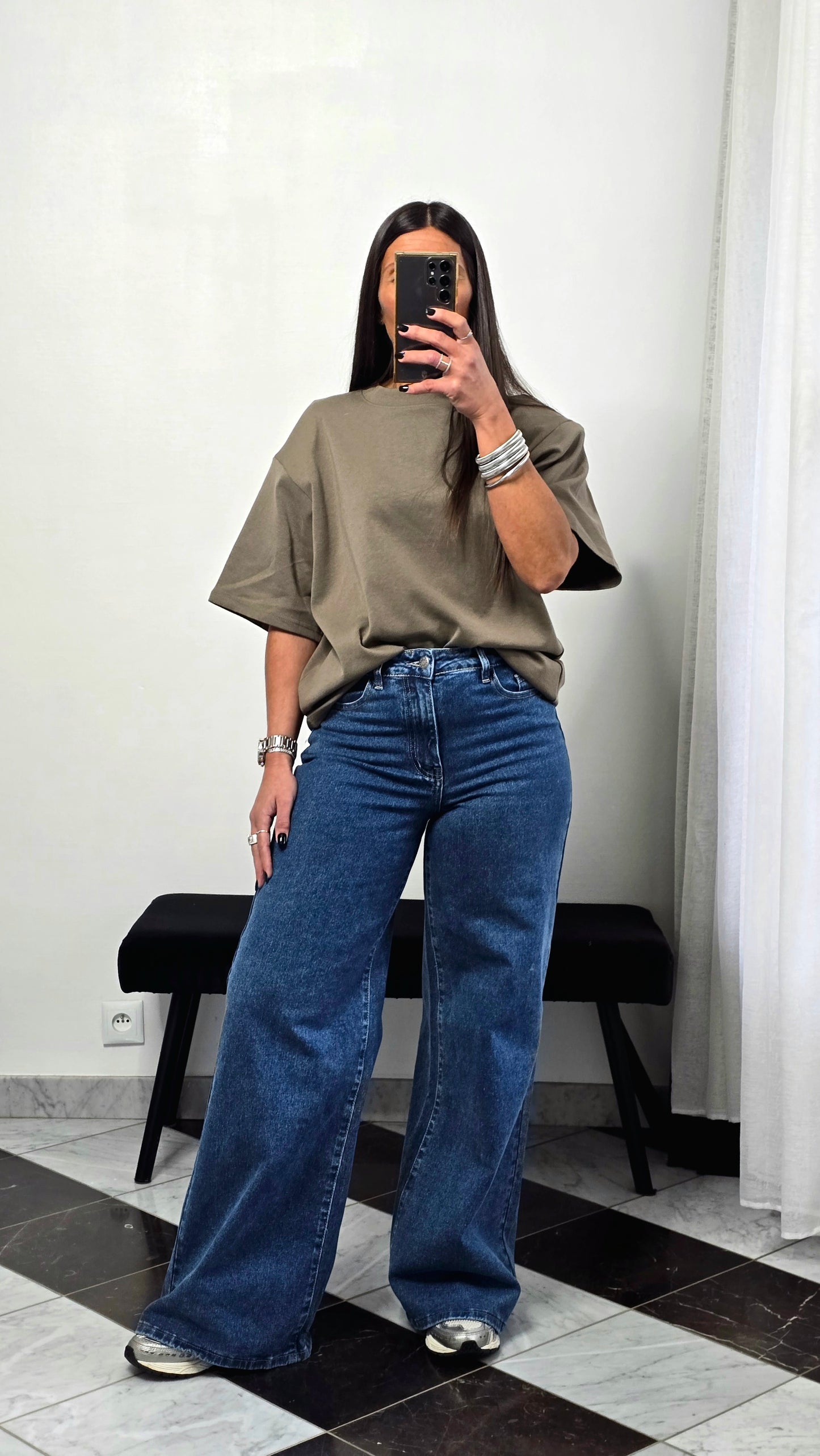 Jean extra wide leg taille haute