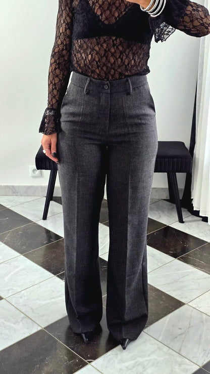 Pantalon Tailoring Droit – Gris Anthracite Chiné