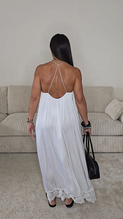 Robe longue - dentelle blanche